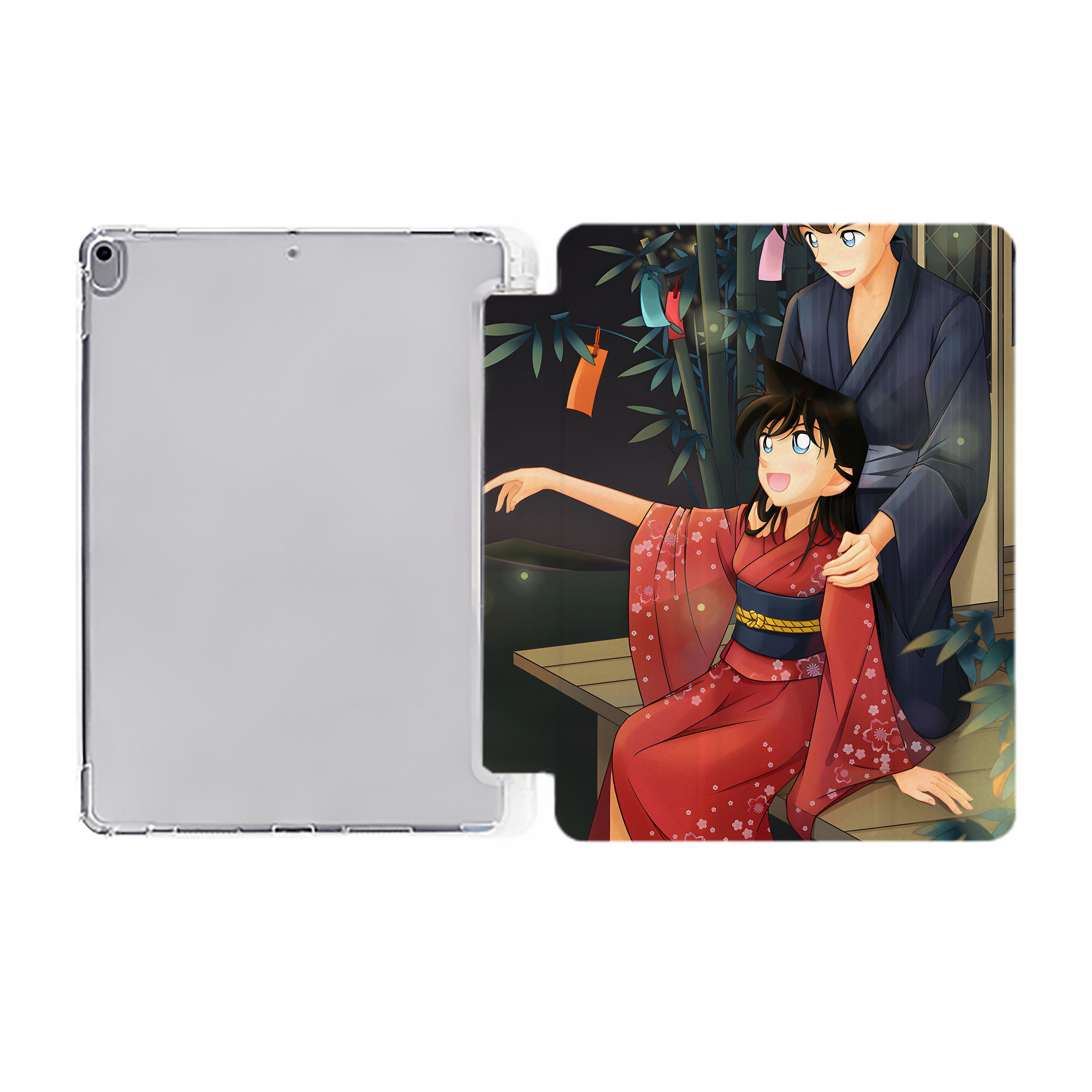 （画像用） 名探偵コナン Detective Conan IPad ケース ペン収納付き 三つ折りスタンド PUレザー×シリコン 対応機種9.5/10.5/10.9インチ